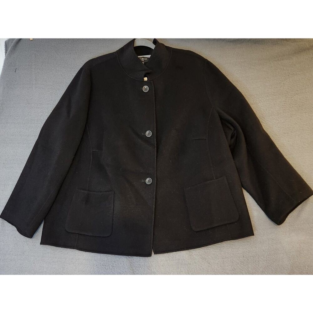 Talbots Women Size 24W Wool Blend Classic Black Lightweight Jacket Pockets‎ NWT